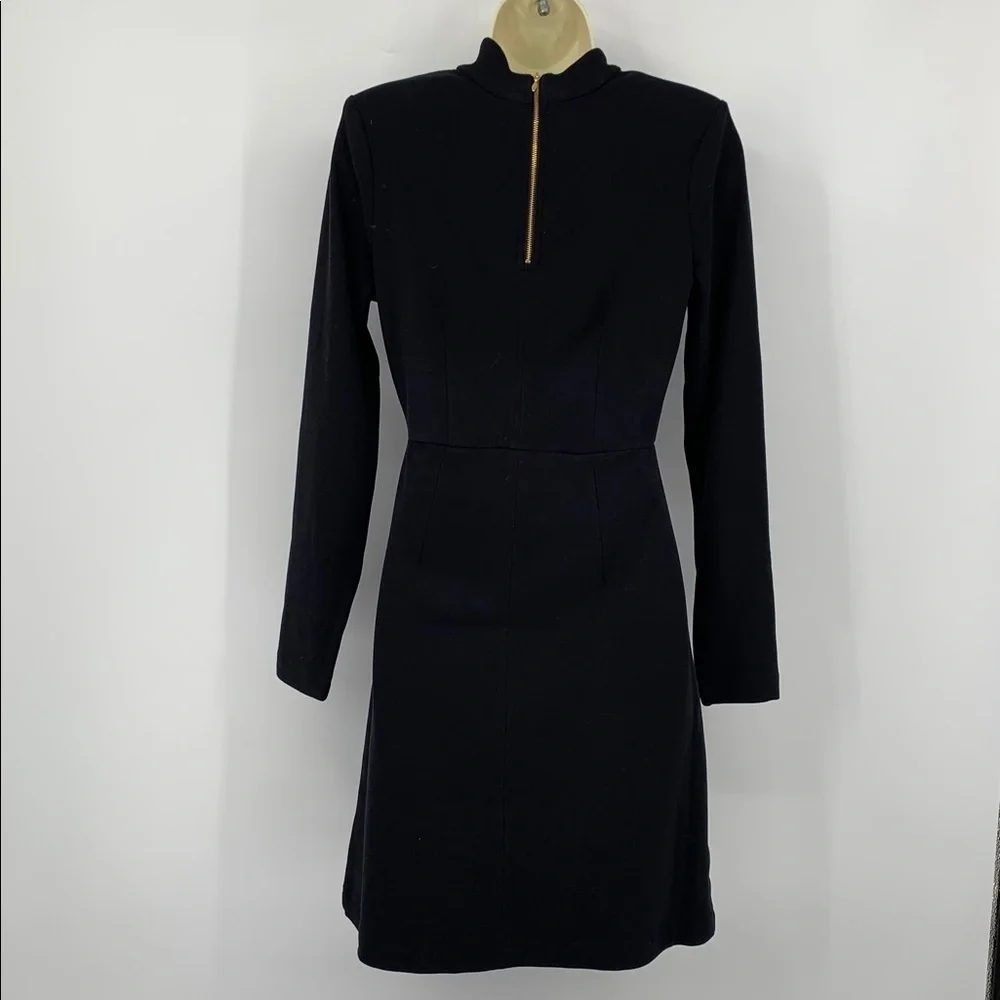 CAbi Harper long sleeve knit dress stretch mockneck keyhole shift new Small